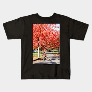 Walking the Dog in a Park, Vancouver City, Canada Kids T-Shirt